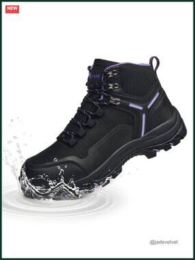 Waterproof Wide Toe Box Hiking Boots for Women Ankle Lace Up